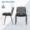 Black Conference Chair Stackable Metal Frame Mesh Back Padded Seat Office Waiting Room Chair